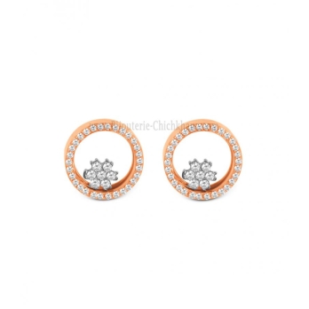 Boucles d'oreilles femme en Or Bicolore  18 Carats Ref 58804 | Chichkh