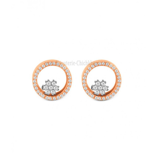 Boucles d'oreilles femme en Or Bicolore  18 Carats Ref 58804 | Chichkh