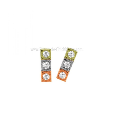 Boucles d'oreilles femme en Or Bicolore  18 Carats Ref 58794 | Chichkh