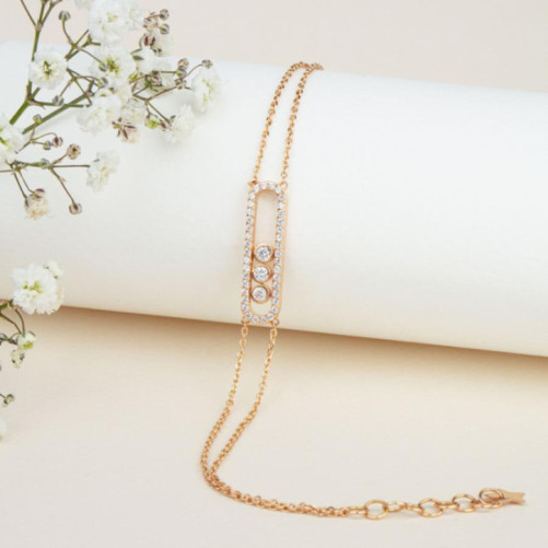 Gourmette femme en Or Rose 18 Carats Ref 68287 | Chichkhane