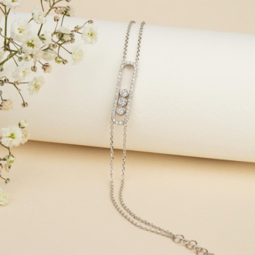 Gourmette femme en Or Blanc 18 Carats Ref 68286 | Chichkhane