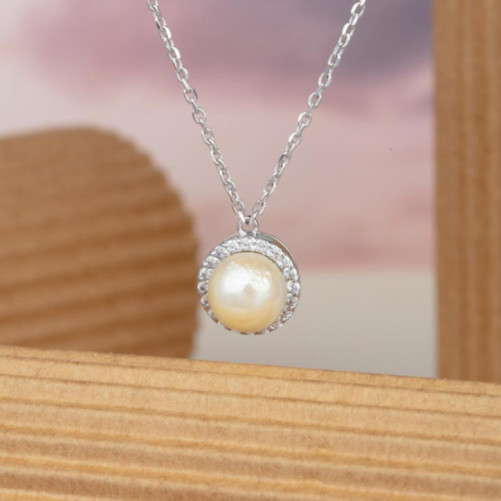Collier femme en Or Blanc 18 Carats Ref 68278 | Chichkhane
