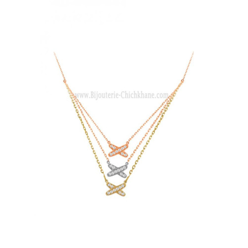 Collier femme en Or Bicolore  18 Carats Ref 58605 | Chichkhane