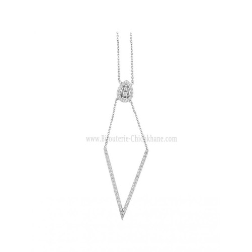 Collier femme en Or Blanc 18 Carats Ref 58604 | Chichkhane