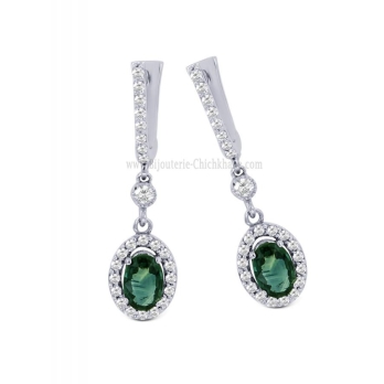 Boucles d'oreilles femme en Or Blanc 18 Carats Ref 59104 | Chichkhane