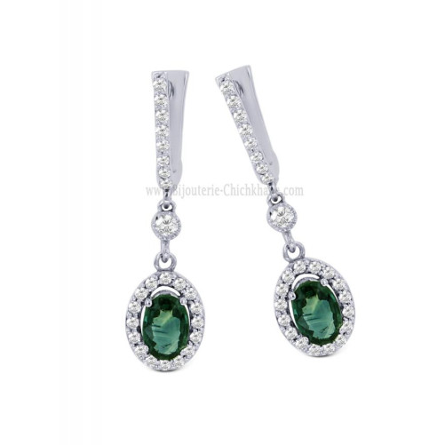 Boucles d'oreilles femme en Or Blanc 18 Carats Ref 59104 | Chichkhane