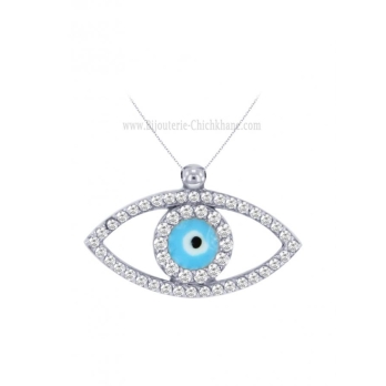 Collier femme en Or Blanc 18 Carats Ref 58823 | Chichkhane