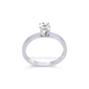 Solitaire femme en Or Blanc 18 Carats Ref 58938 | Chichkhane