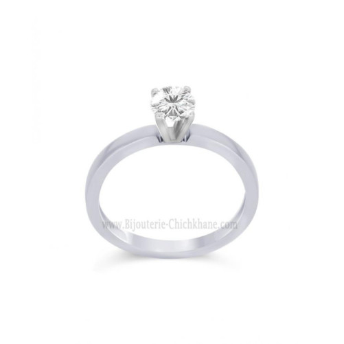 Solitaire femme en Or Blanc 18 Carats Ref 58938 | Chichkhane