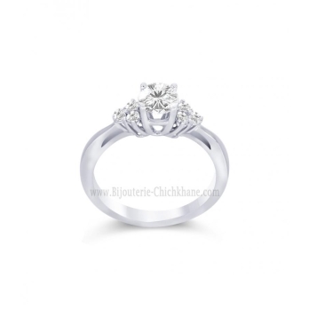 Solitaire femme en Or Blanc 18 Carats Ref 58924 | Chichkhane