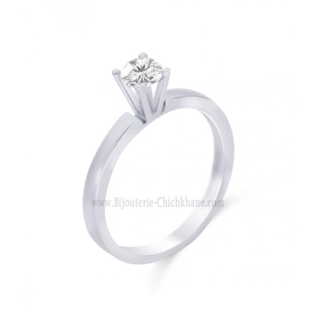 Solitaire femme en Or Blanc 18 Carats Ref 58871 | Chichkhane