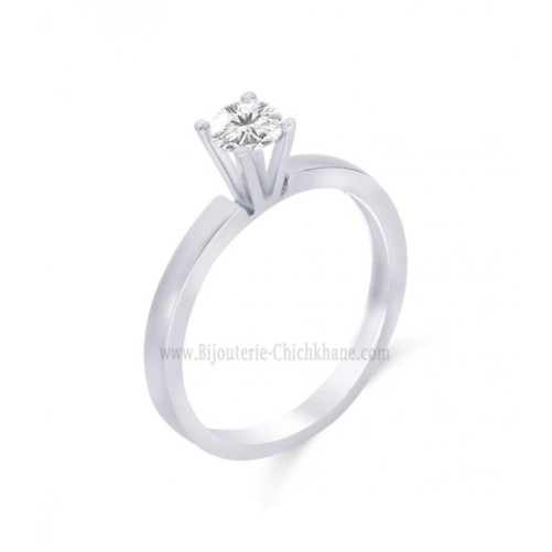 Solitaire femme en Or Blanc 18 Carats Ref 58871 | Chichkhane