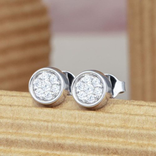 Boucles d'oreilles femme en Or Blanc 18 Carats Ref 68238 | Chichkhane