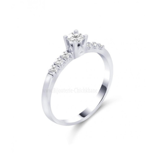 Solitaire femme en Or Blanc 18 Carats Ref 58348 | Chichkhane