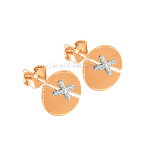 Boucles d'oreilles femme en Or Bicolore  18 Carats Ref 58339 | Chichkh