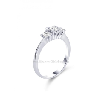 Solitaire femme en Or Blanc 18 Carats Ref 58331 | Chichkhane