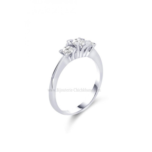 Solitaire femme en Or Blanc 18 Carats Ref 58331 | Chichkhane