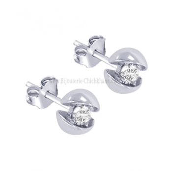Boucles d'oreilles femme en Or Blanc 18 Carats Ref 58320 | Chichkhane