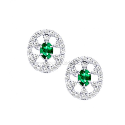 Boucles d'oreilles femme en Or Blanc 18 Carats Ref 58298 | Chichkhane