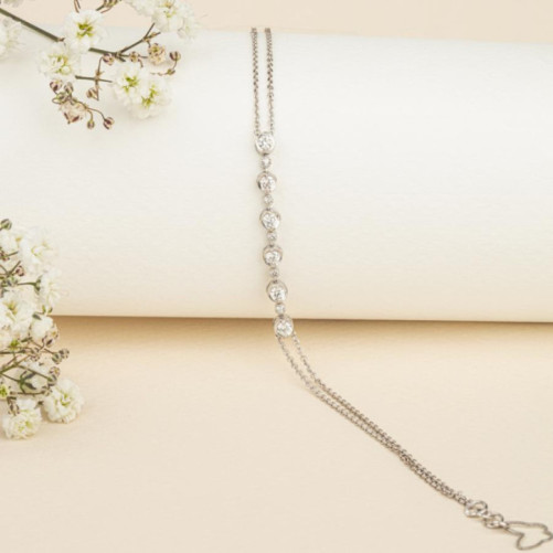 Gourmette femme en Or Blanc 18 Carats Ref 68065 | Chichkhane