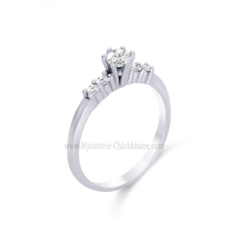 Solitaire femme en Or Blanc 18 Carats Ref 58350 | Chichkhane