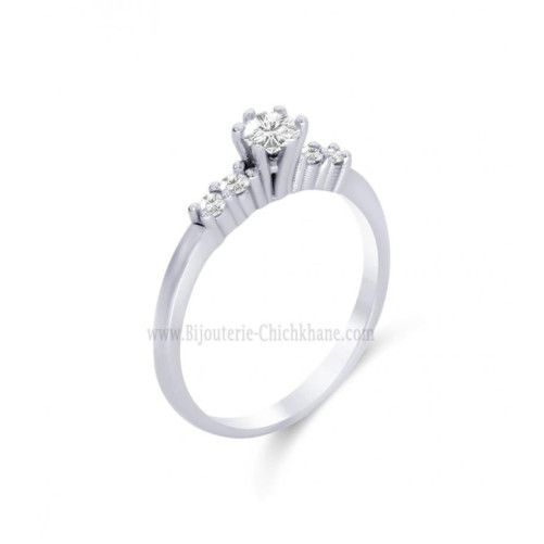 Solitaire femme en Or Blanc 18 Carats Ref 58350 | Chichkhane