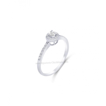 Solitaire femme en Or Blanc 18 Carats Ref 57567 | Chichkhane