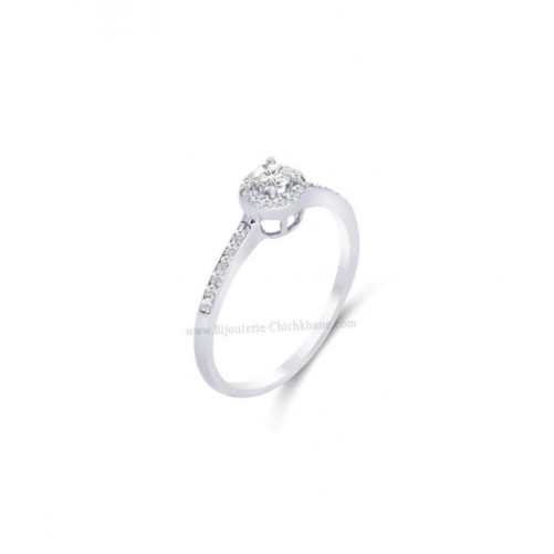 Solitaire femme en Or Blanc 18 Carats Ref 57567 | Chichkhane