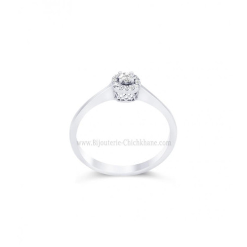 Solitaire femme en Or Blanc 18 Carats Ref 57541 | Chichkhane