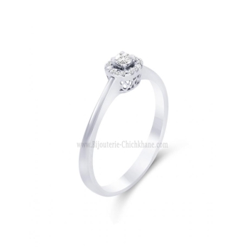 Solitaire femme en Or Blanc 18 Carats Ref 57540 | Chichkhane