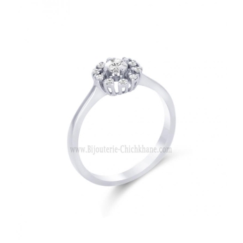 Solitaire femme en Or Blanc 18 Carats Ref 57516 | Chichkhane