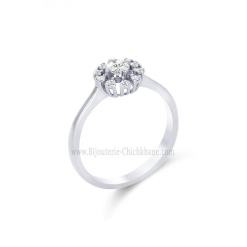 Solitaire femme en Or Blanc 18 Carats Ref 57516 | Chichkhane