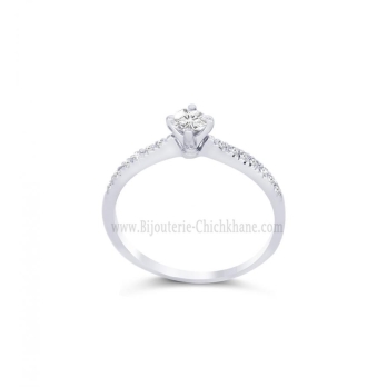 Solitaire femme en Or Blanc 18 Carats Ref 57515 | Chichkhane