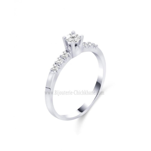 Solitaire femme en Or Blanc 18 Carats Ref 58346 | Chichkhane
