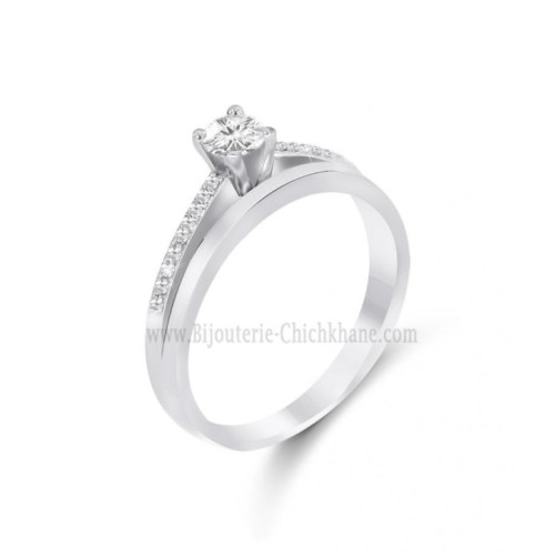 Solitaire femme en Or Blanc 18 Carats Ref 57660 | Chichkhane