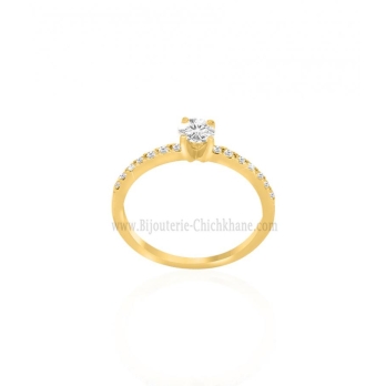 Solitaire femme en Or Jaune 18 Carats Ref 57562 | Chichkhane
