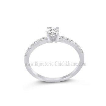 Solitaire femme en Or Blanc 18 Carats Ref 57561 | Chichkhane