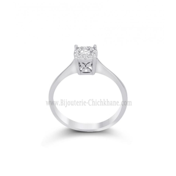 Solitaire femme en Or Blanc 18 Carats Ref 57537 | Chichkhane