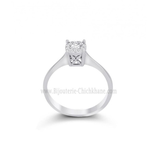 Solitaire femme en Or Blanc 18 Carats Ref 57537 | Chichkhane