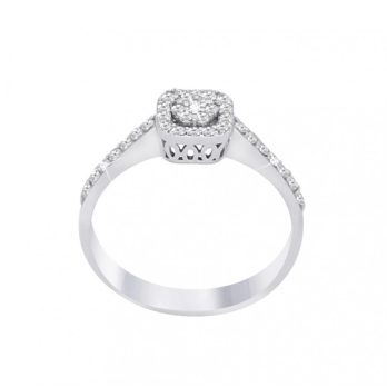 Solitaire femme en Or Blanc 18 Carats Ref 57531 | Chichkhane