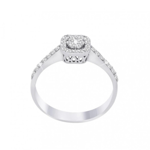 Solitaire femme en Or Blanc 18 Carats Ref 57531 | Chichkhane