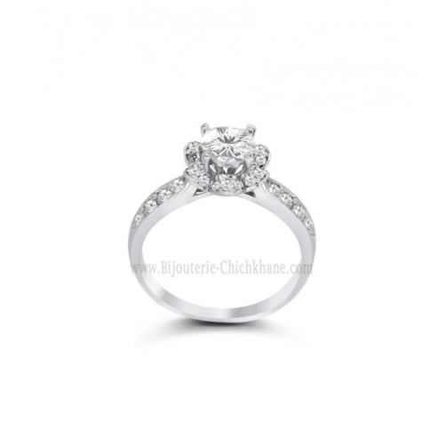 Solitaire femme en Or Blanc 18 Carats Ref 57529 | Chichkhane