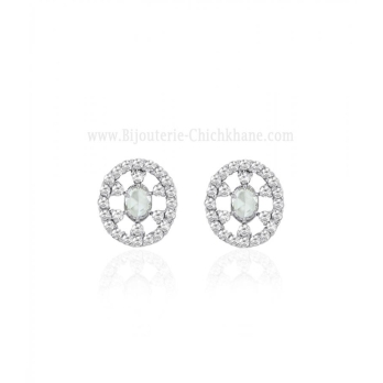 Boucles d'oreilles femme en Or Blanc 18 Carats Ref 57849 | Chichkhane
