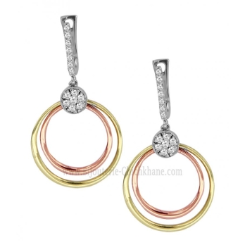 Boucles d'oreilles femme en Or Bicolore  18 Carats Ref 57743 | Chichkh
