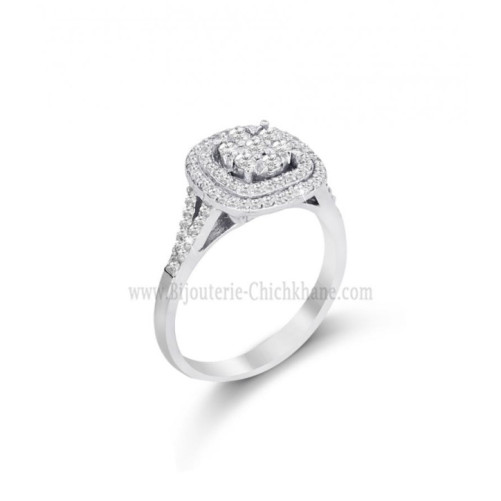 Solitaire femme en Or Blanc 18 Carats Ref 57686 | Chichkhane