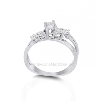 Solitaire femme en Or Blanc 18 Carats Ref 57661 | Chichkhane