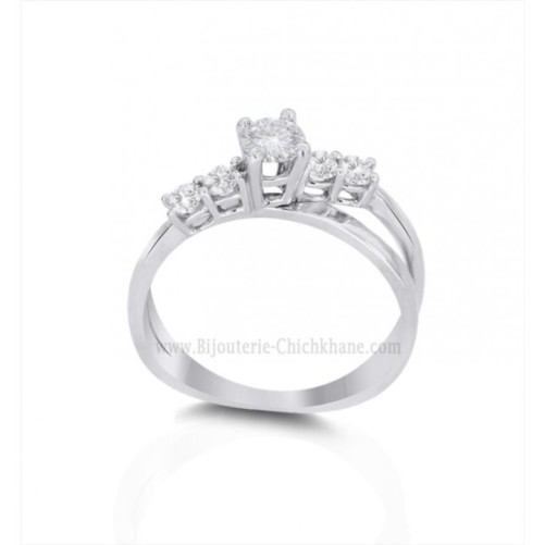 Solitaire femme en Or Blanc 18 Carats Ref 57661 | Chichkhane