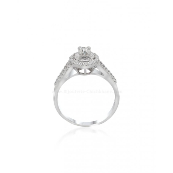 Solitaire femme en Or Blanc 18 Carats Ref 57522 | Chichkhane
