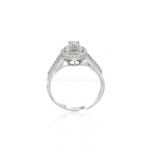Solitaire femme en Or Blanc 18 Carats Ref 57522 | Chichkhane