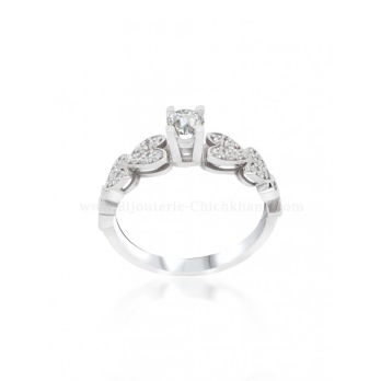 Solitaire femme en Or Blanc 18 Carats Ref 57476 | Chichkhane